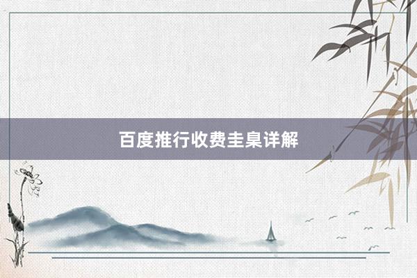 百度推行收费圭臬详解