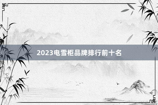 2023电雪柜品牌排行前十名